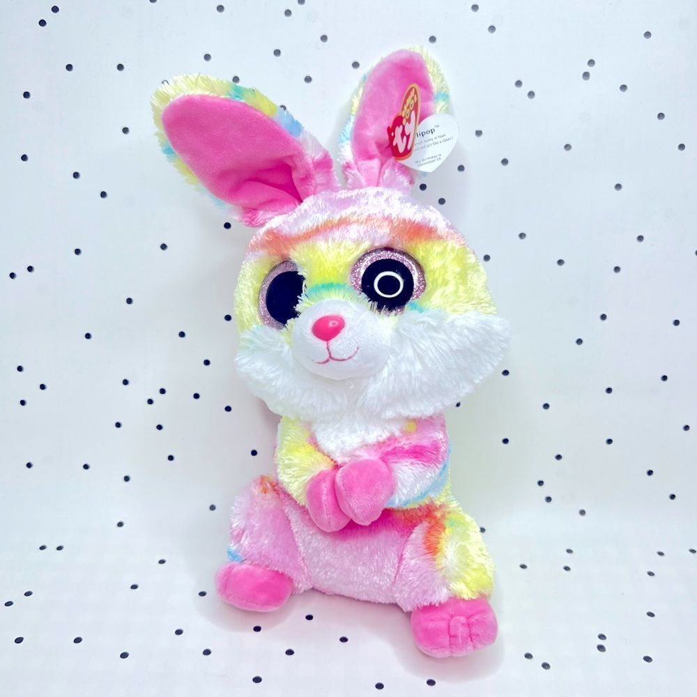 🐰 Beanie Boo 🐰 2017 Lollipop the Rabbit (Medium) limited Easter edition new
